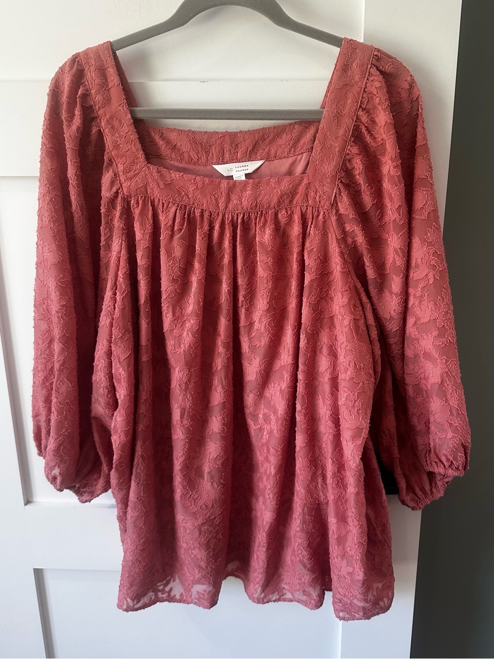 Lauren Conrad Salmon Color Peasant Blouse Size 1X